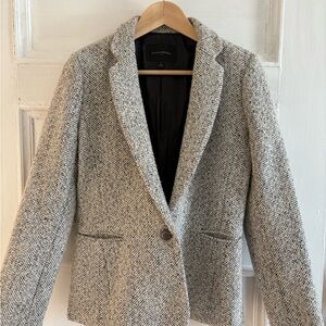 Banana Republic Black and White Herringbone Blazer